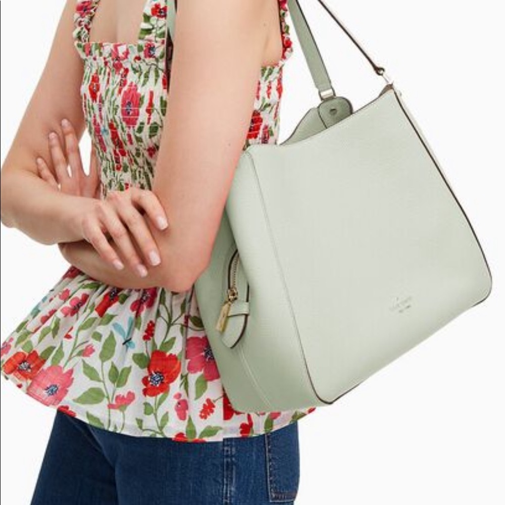 EUC Kate Spade Leila medium shoulder bag Pistachio Green - Picture 4 of 13